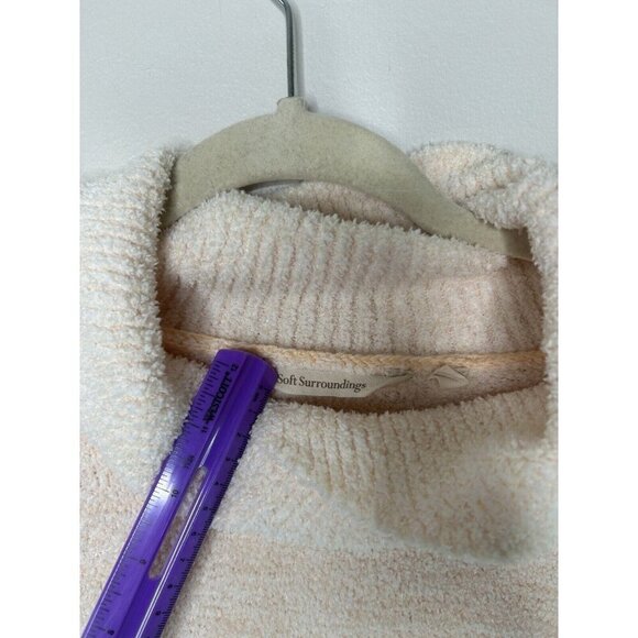 Soft Surroundings Cozy Sweatshirt Pink Cowl Neck Kangaroo Pockets Size Medium - Picture 4 of 12